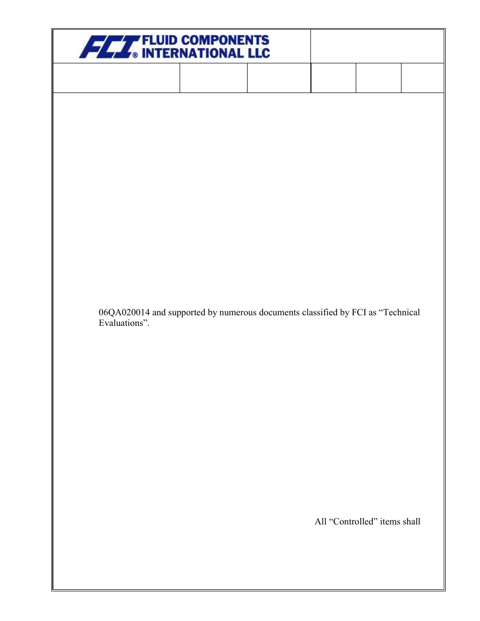 Fluid Components International Quality Assurance Manual User Manual | Page 85 / 94