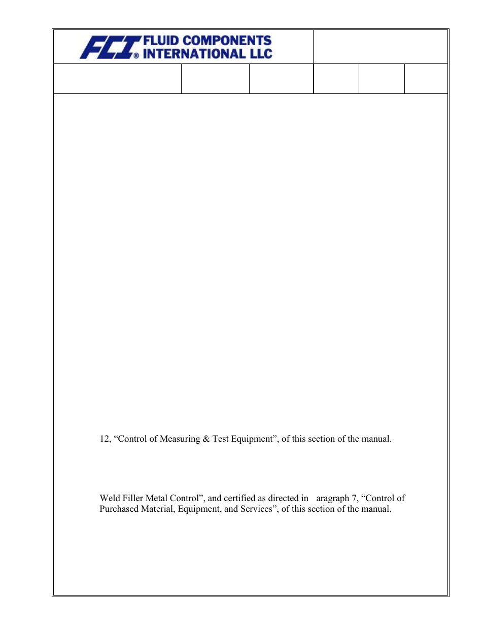 Fluid Components International Quality Assurance Manual User Manual | Page 86 / 94