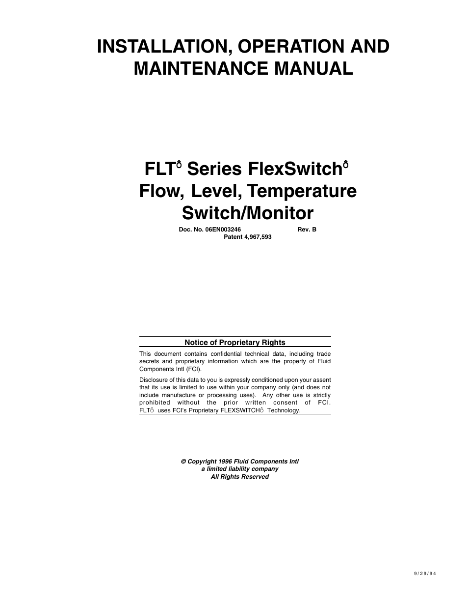 Fluid Components International FLT Series User Manual | 65 pages
