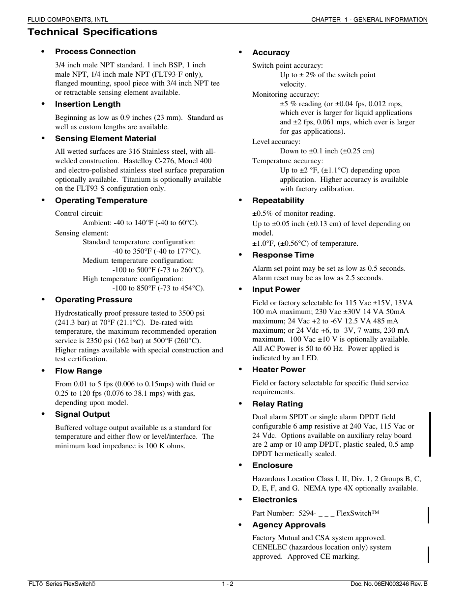 Fluid Components International FLT Series User Manual | Page 10 / 65
