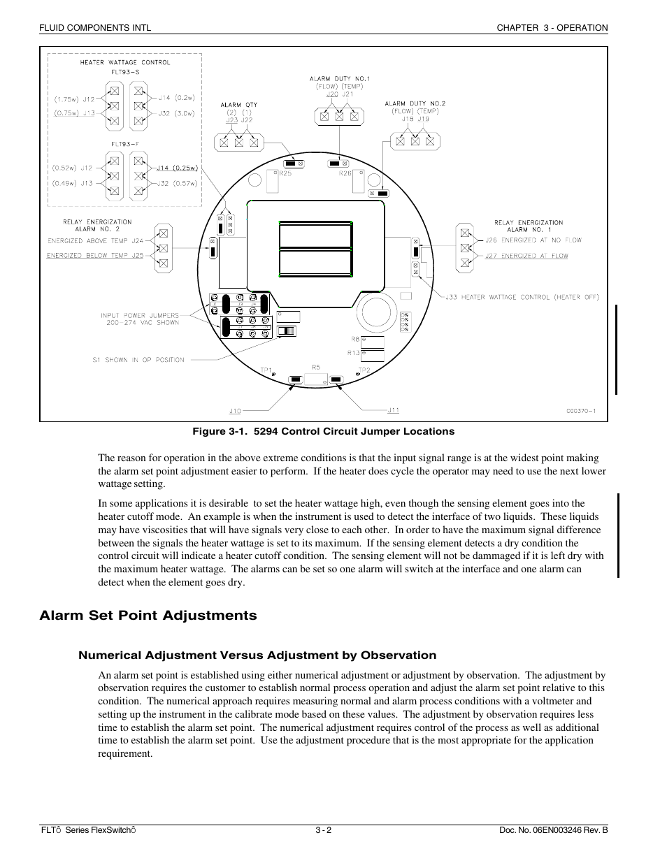 Alarm set point adjustments | Fluid Components International FLT Series User Manual | Page 20 / 65