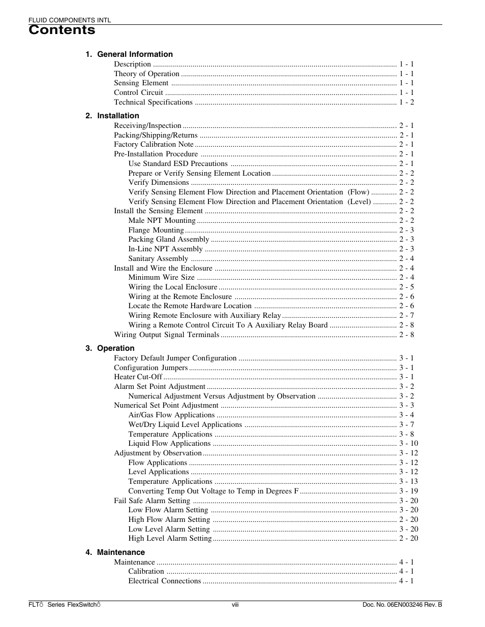 Fluid Components International FLT Series User Manual | Page 5 / 65