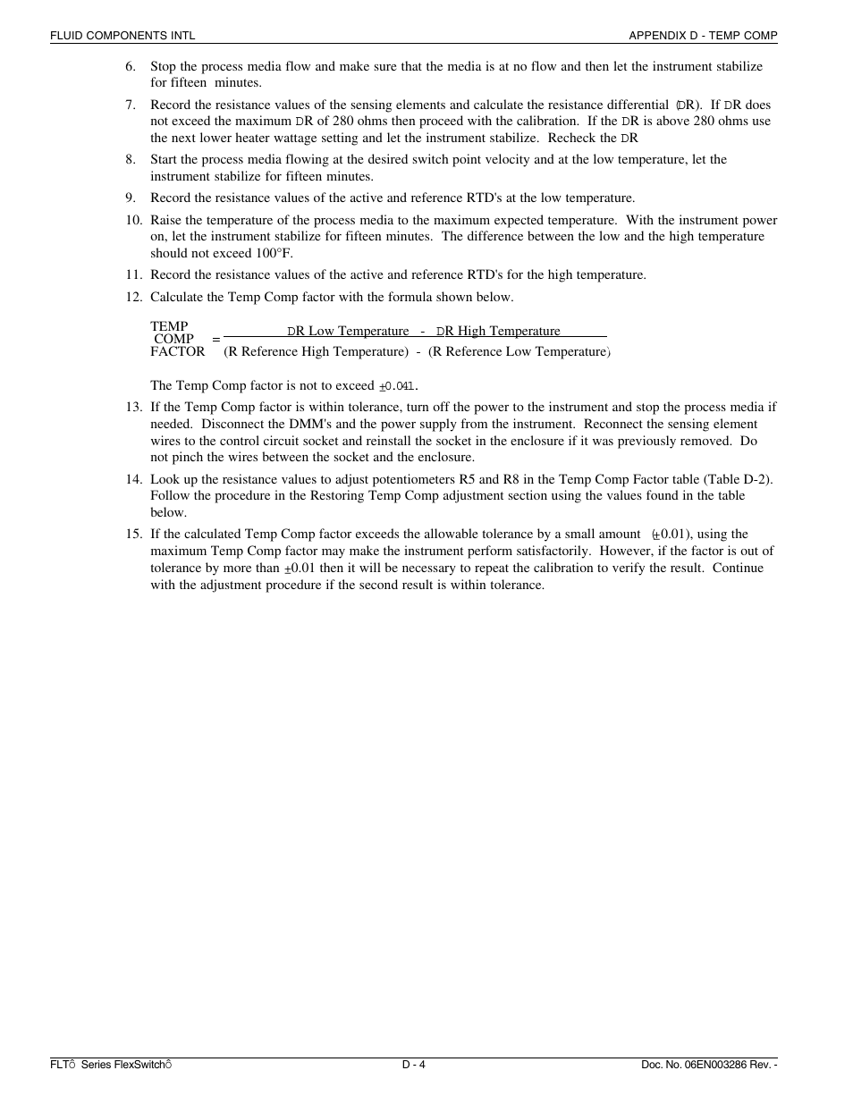 Fluid Components International FLT Series User Manual | Page 62 / 65