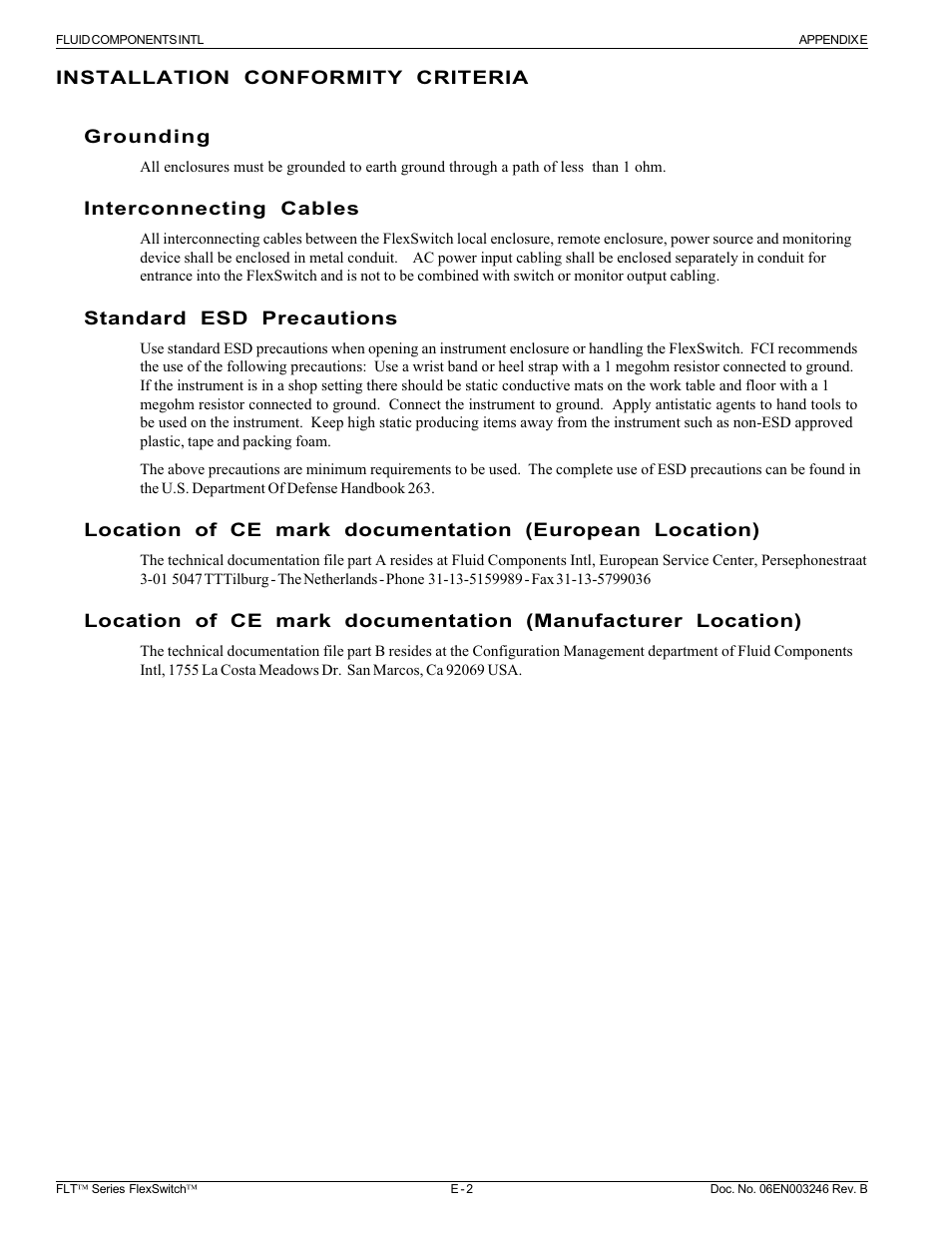 Fluid Components International FLT Series User Manual | Page 65 / 65