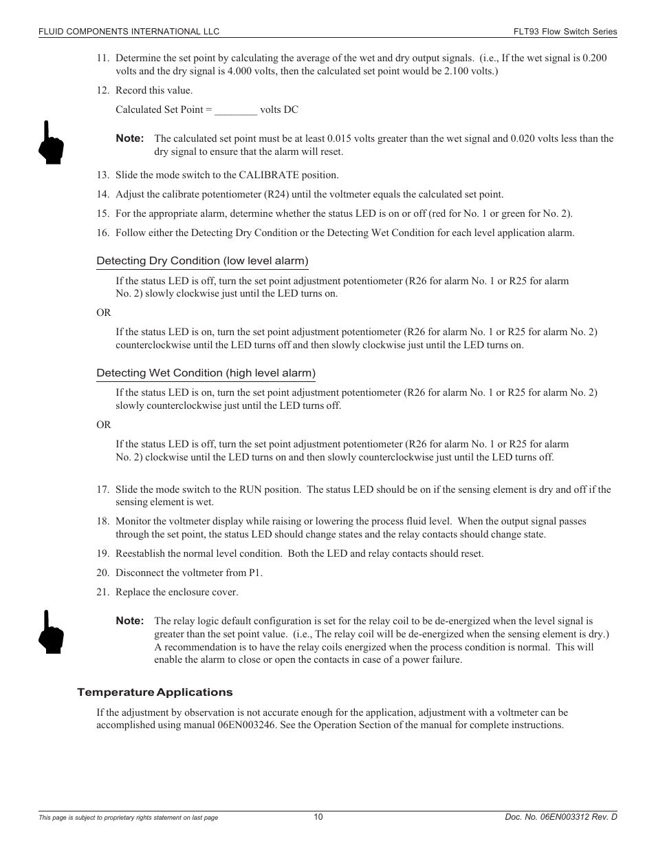 Fluid Components International FLT93 User Manual | Page 10 / 12