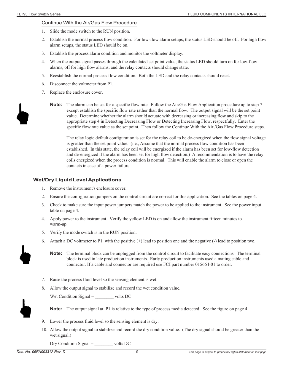 Fluid Components International FLT93 User Manual | Page 9 / 12