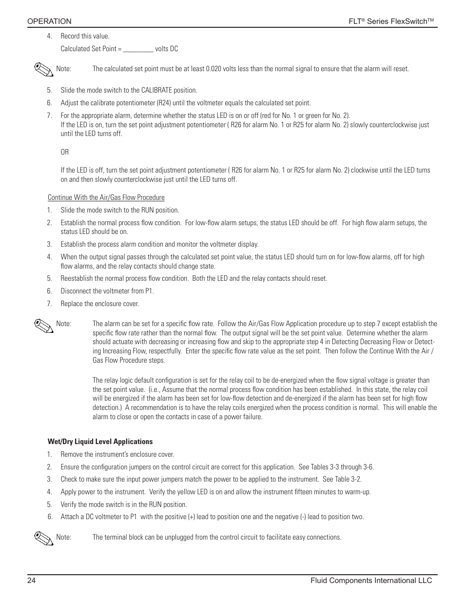 Wet/dry liquid level applications | Fluid Components International FLT93 Nuclear User Manual | Page 24 / 58