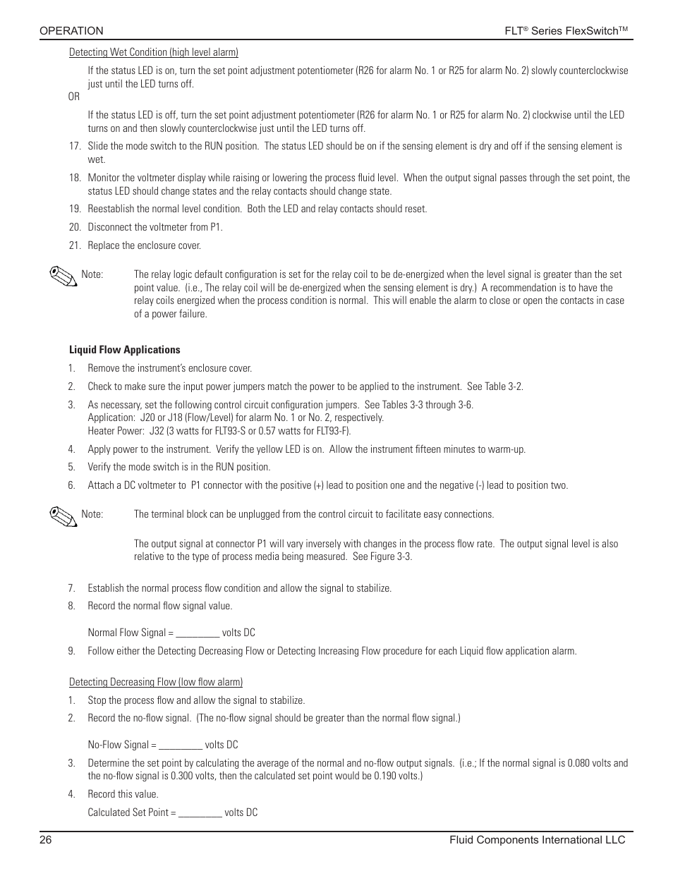 Liquid flow applications | Fluid Components International FLT93 Nuclear User Manual | Page 26 / 58