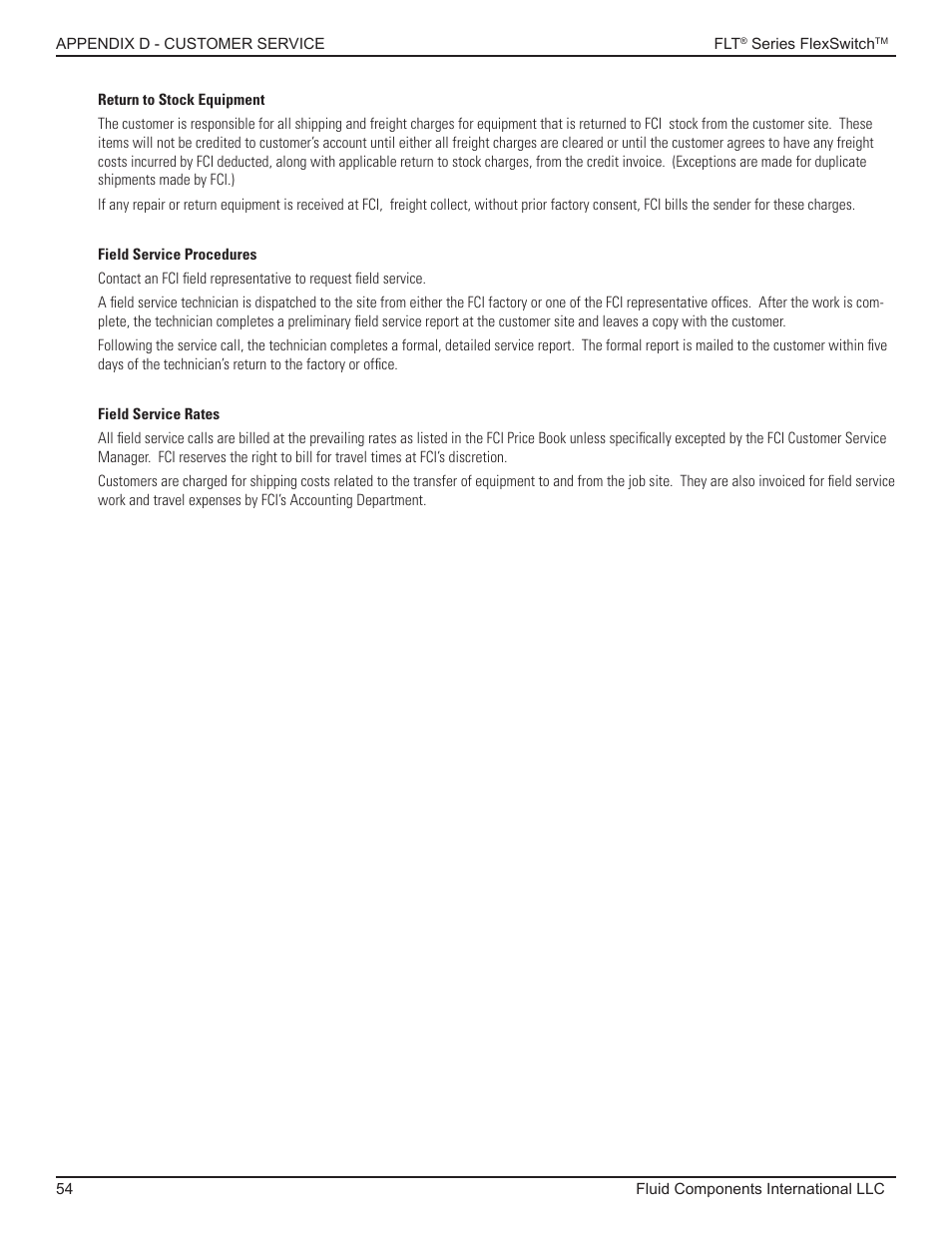 Fluid Components International FLT93 Nuclear User Manual | Page 54 / 58