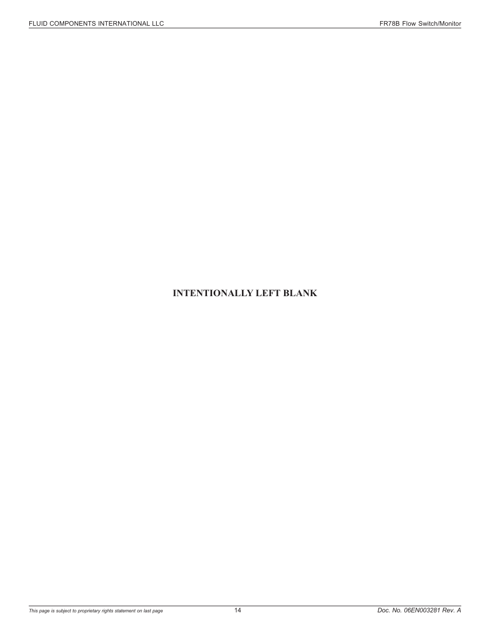 Intentionally left blank | Fluid Components International FR73B Complete Manual User Manual | Page 14 / 20