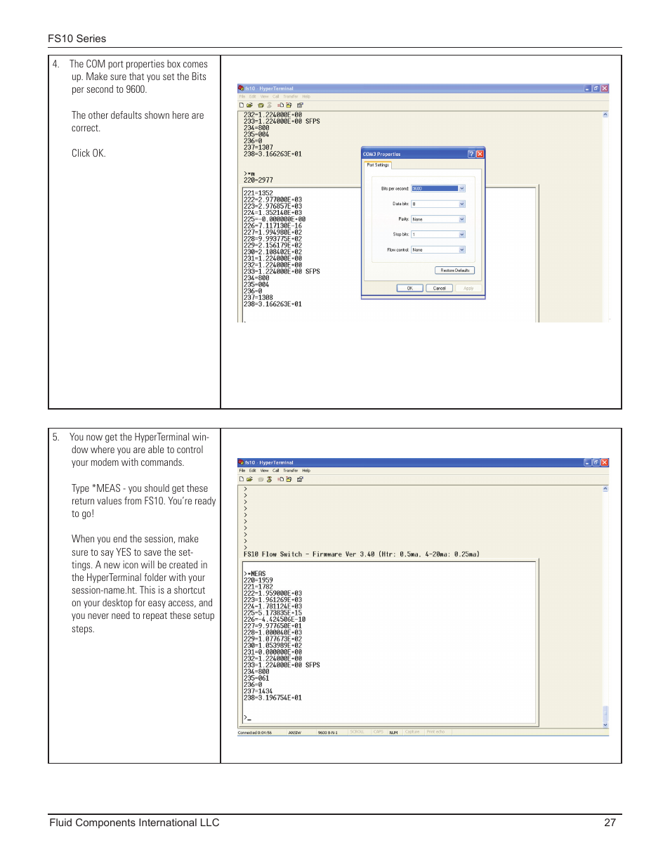 Fluid Components International FS10A User Manual | Page 29 / 54