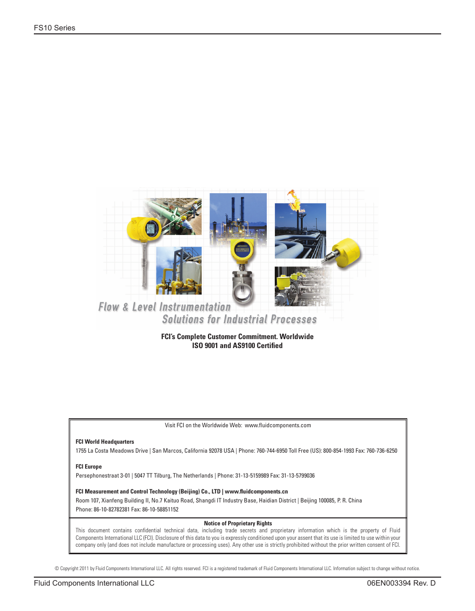 Fluid Components International FS10A User Manual | Page 54 / 54