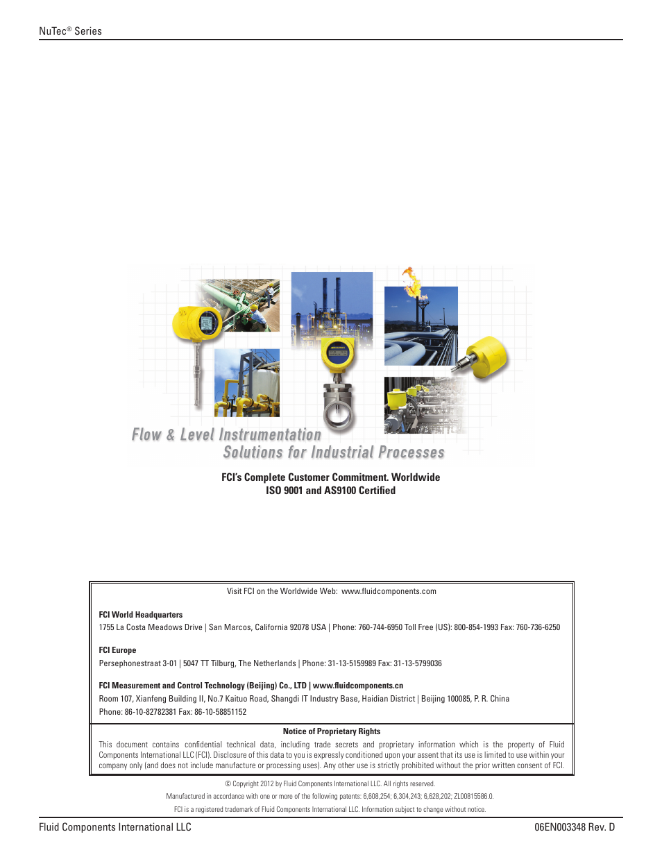 Fluid Components International FS2000L User Manual | Page 12 / 12