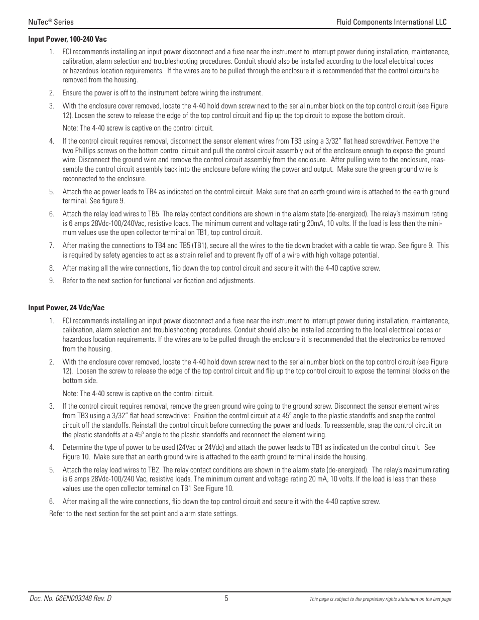 Fluid Components International FS2000L User Manual | Page 5 / 12