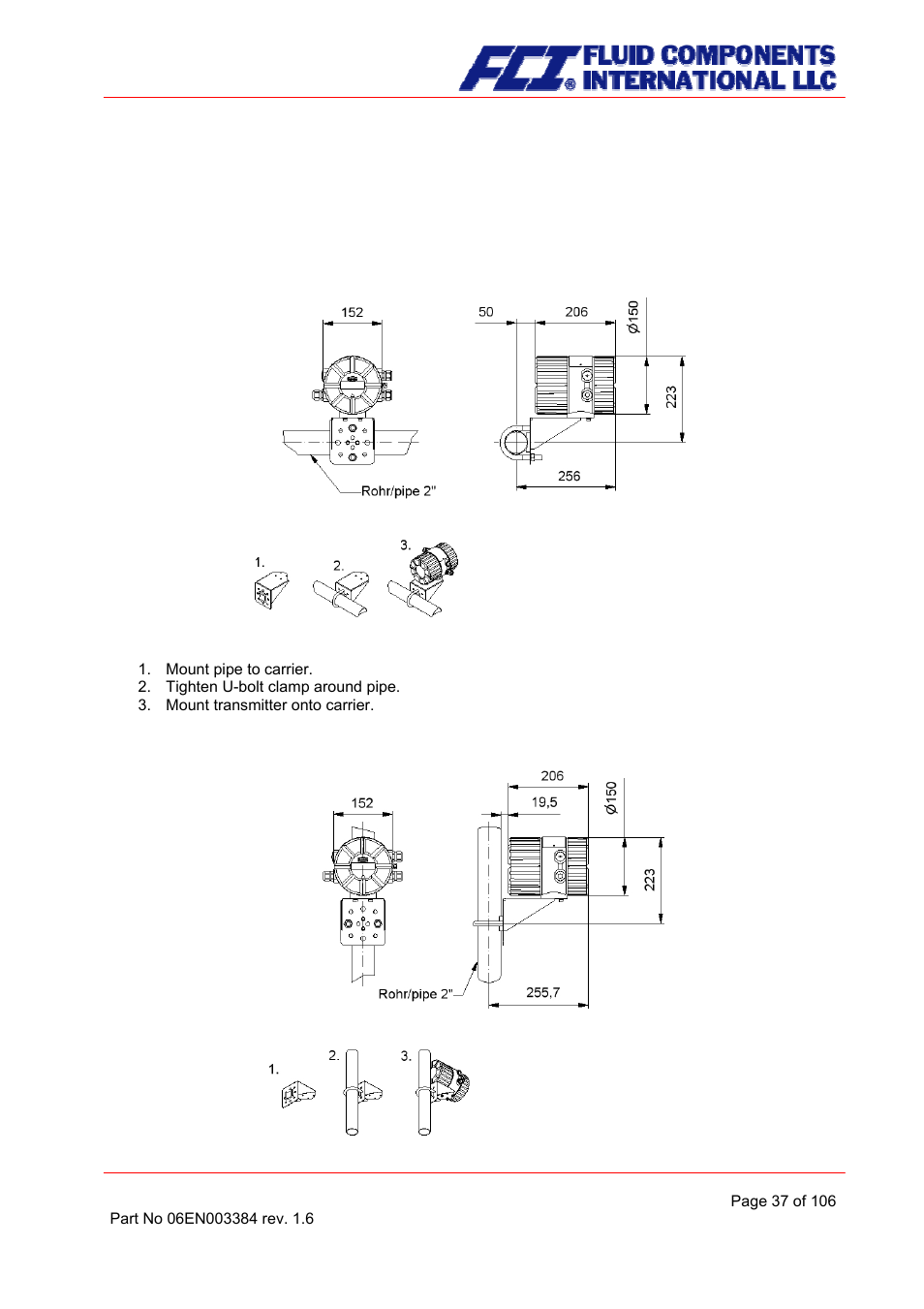 Construction details, Type of construction/dimensions | Fluid Components International CMB User Manual | Page 37 / 106