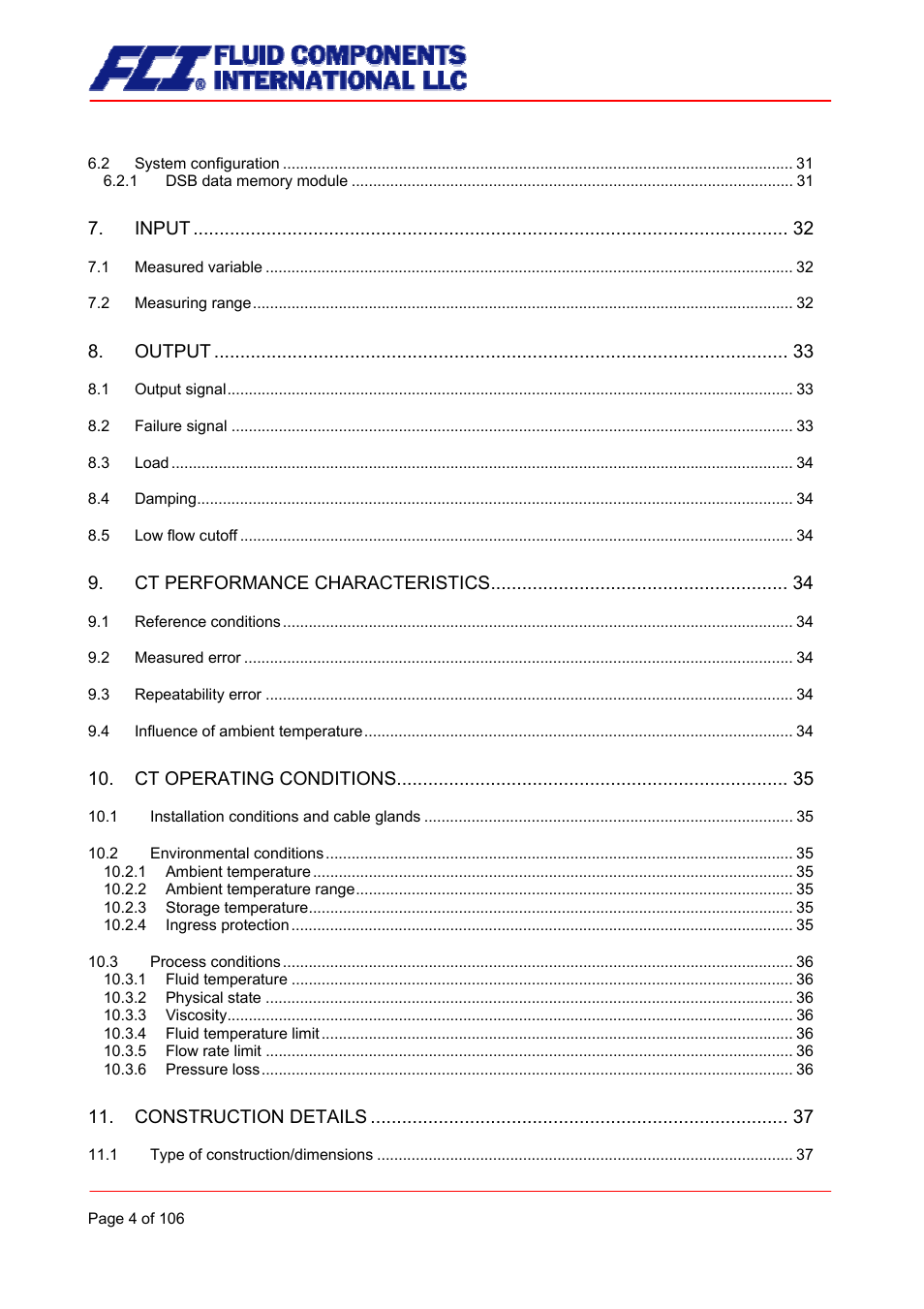 Fluid Components International CMB User Manual | Page 4 / 106