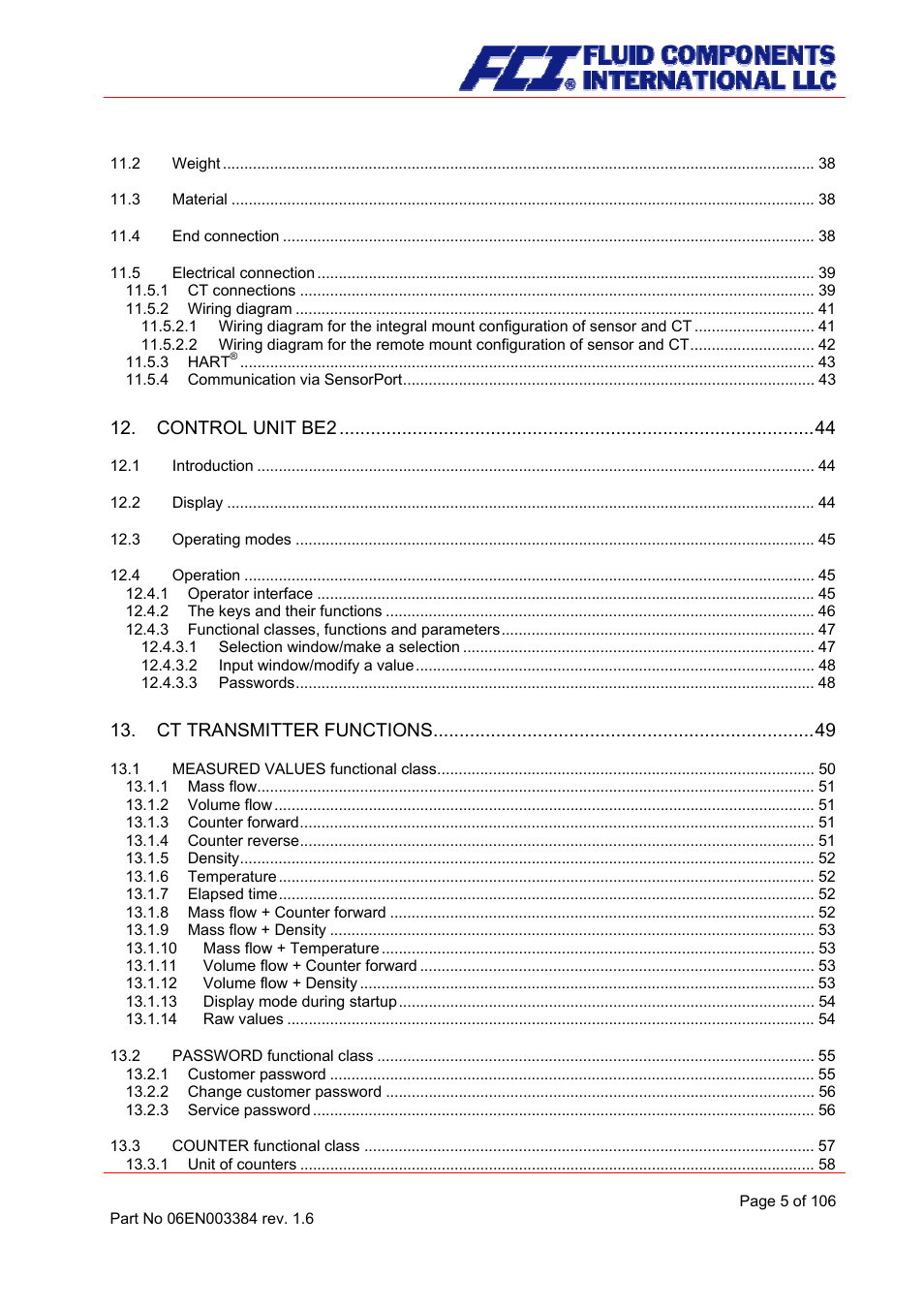 Fluid Components International CMB User Manual | Page 5 / 106