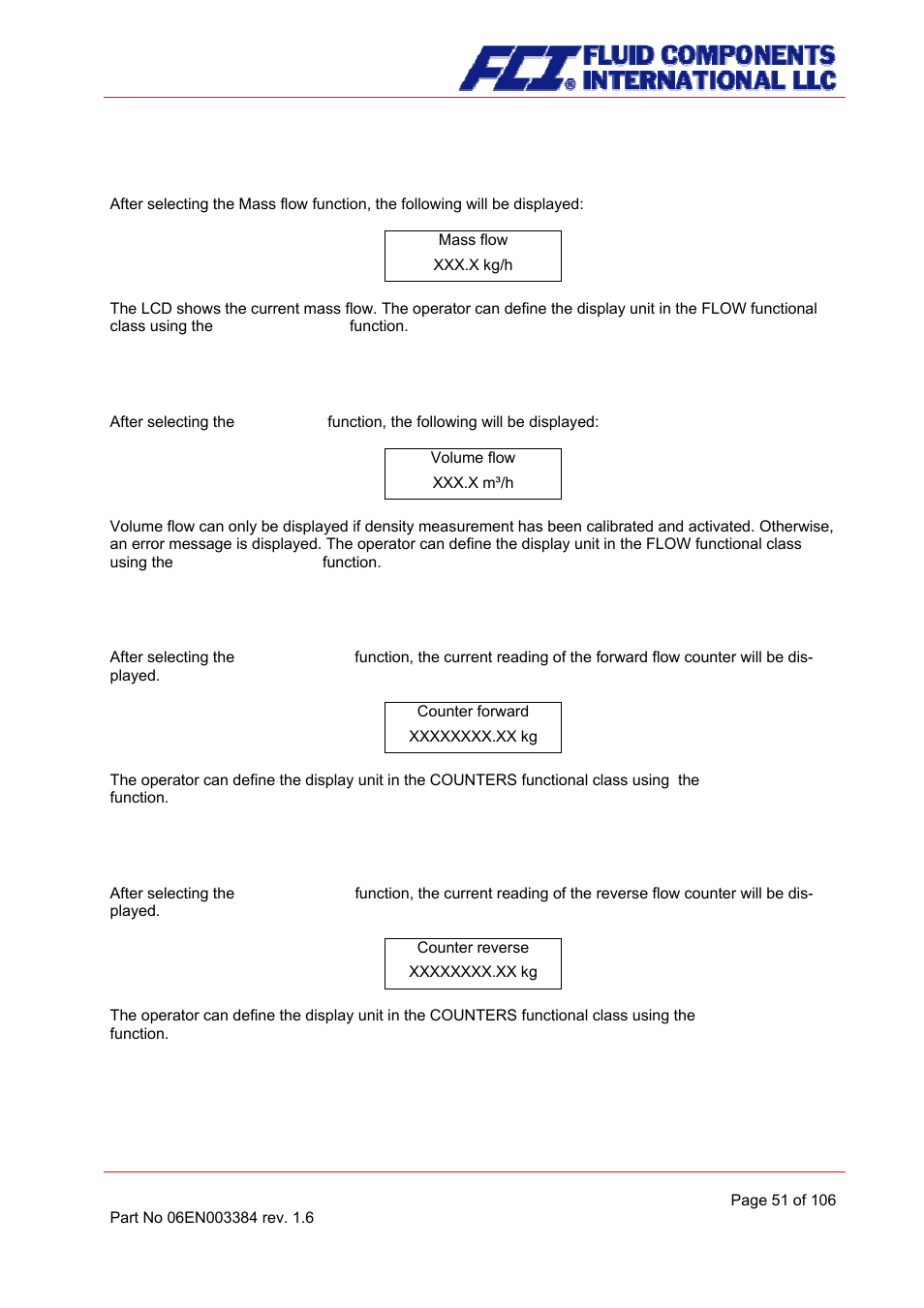 Mass flow, Volume flow, Counter forward | Counter reverse | Fluid Components International CMB User Manual | Page 51 / 106