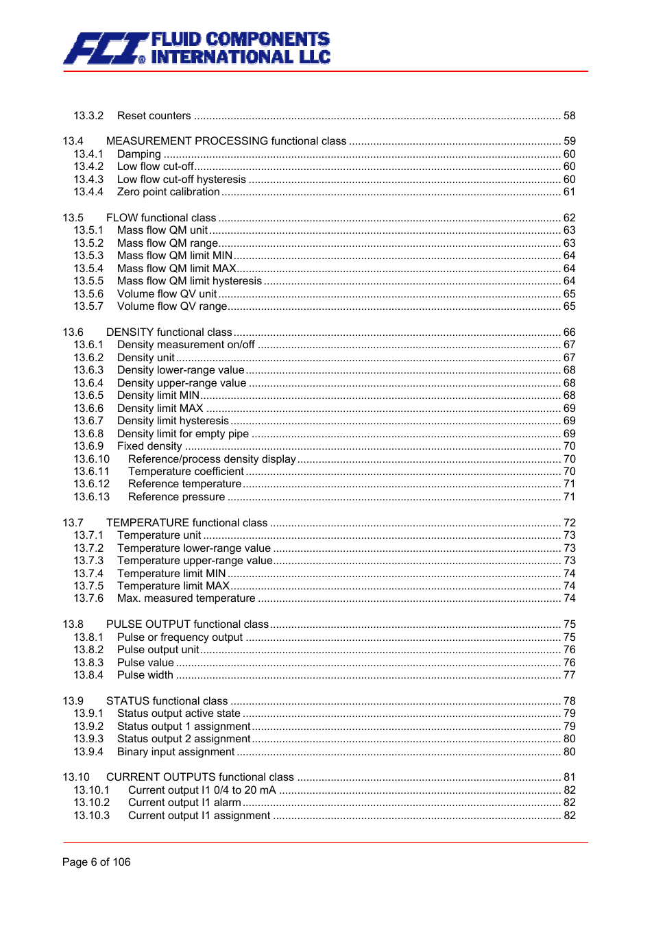 Fluid Components International CMB User Manual | Page 6 / 106