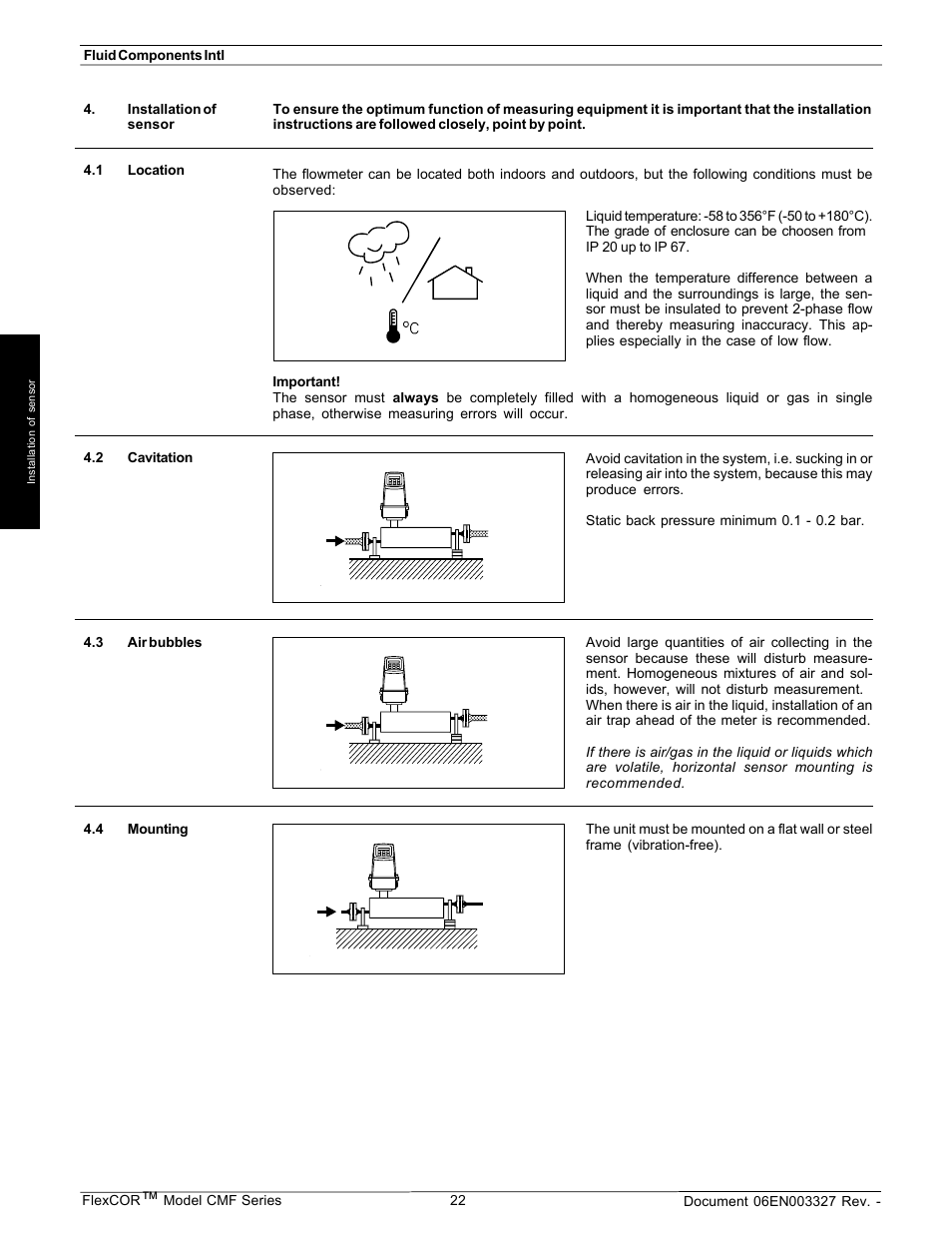 Fluid Components International CMF Series Manual Installation of Flow Element User Manual | 9 pages