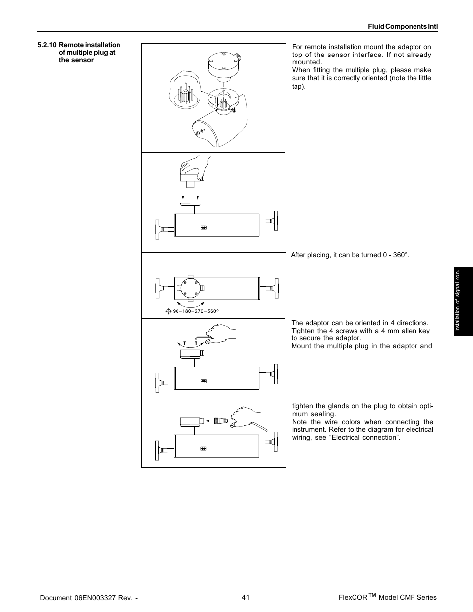 Fluid Components International CMF Series Manual Installation of Electronics User Manual | Page 11 / 14