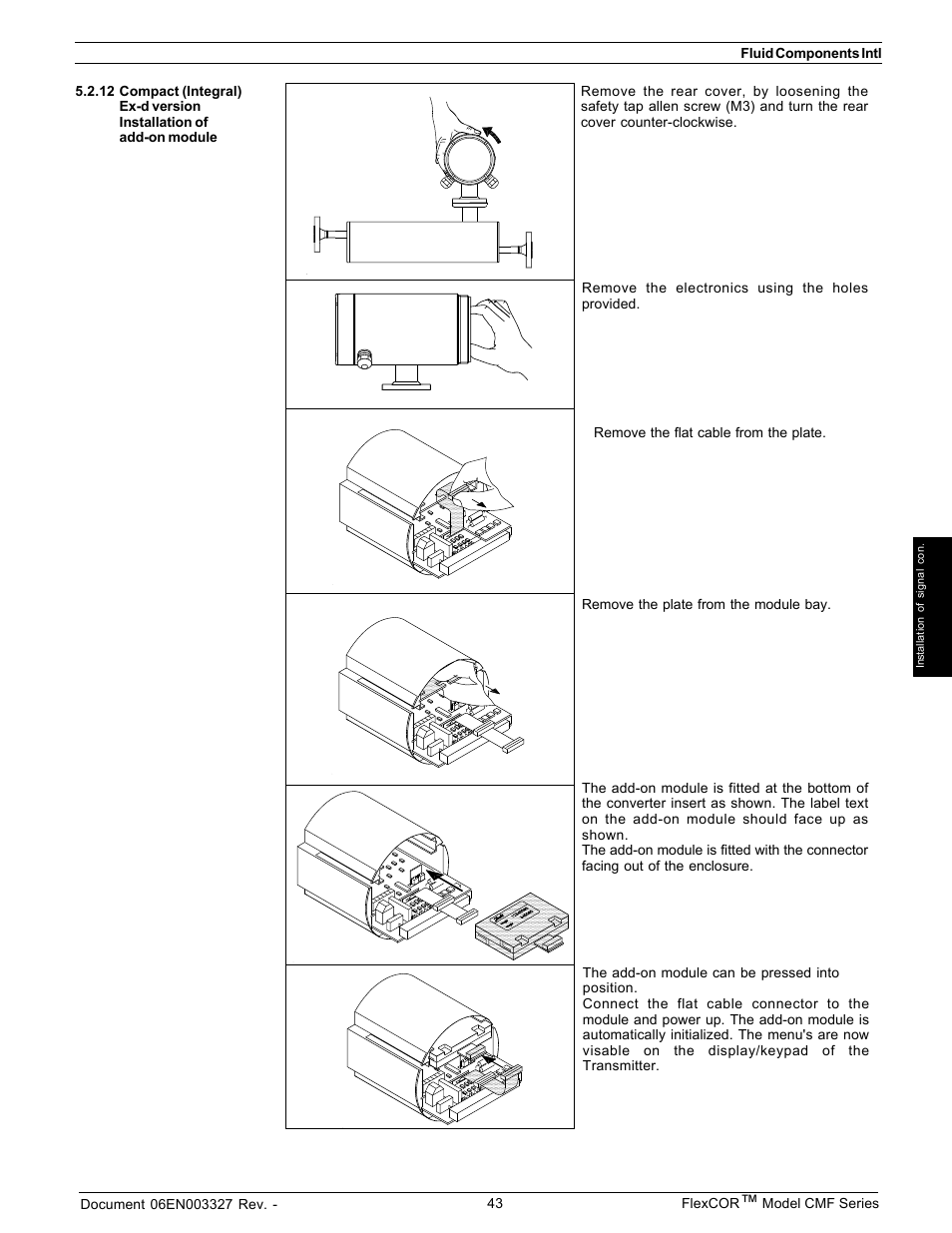 Fluid Components International CMF Series Manual Installation of Electronics User Manual | Page 13 / 14