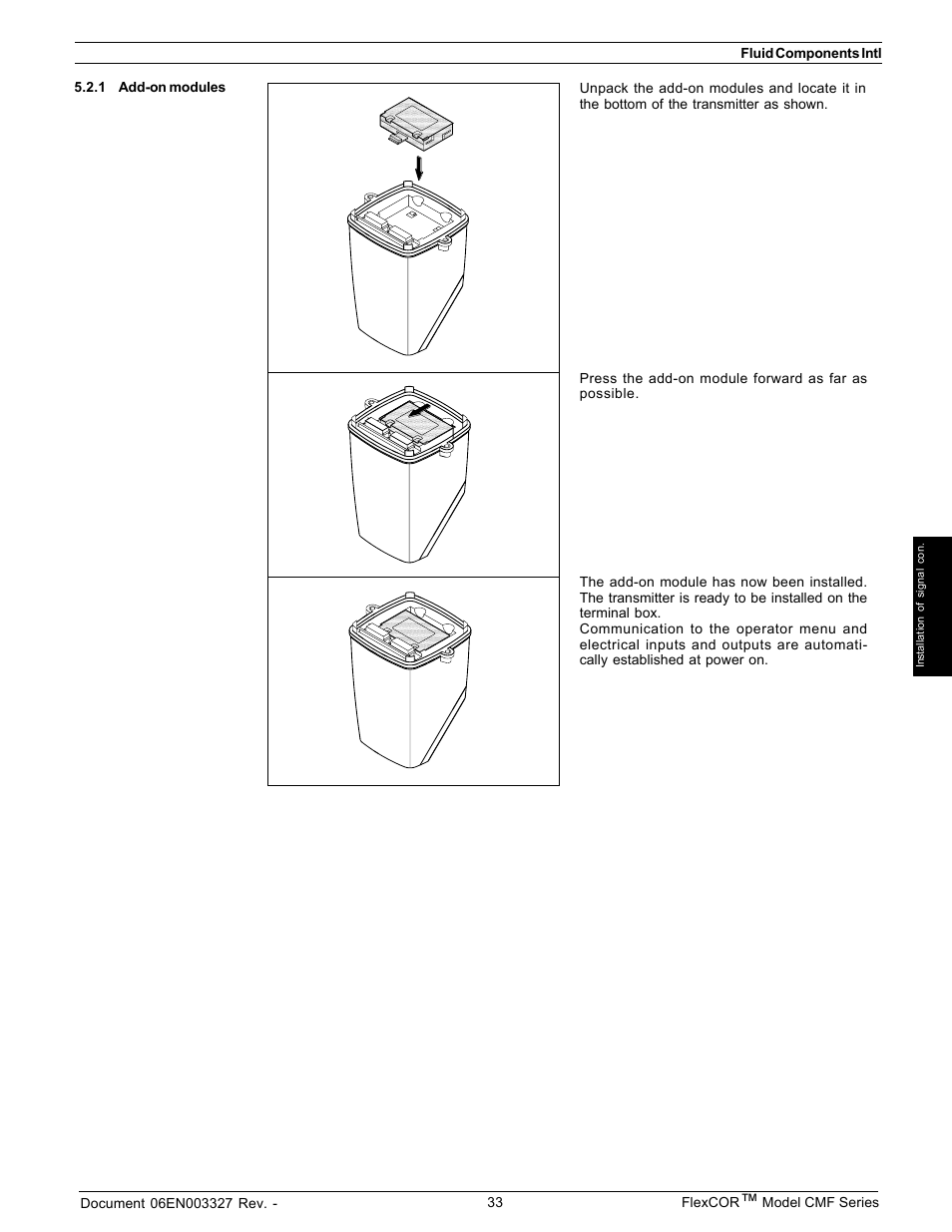 Fluid Components International CMF Series Manual Installation of Electronics User Manual | Page 3 / 14