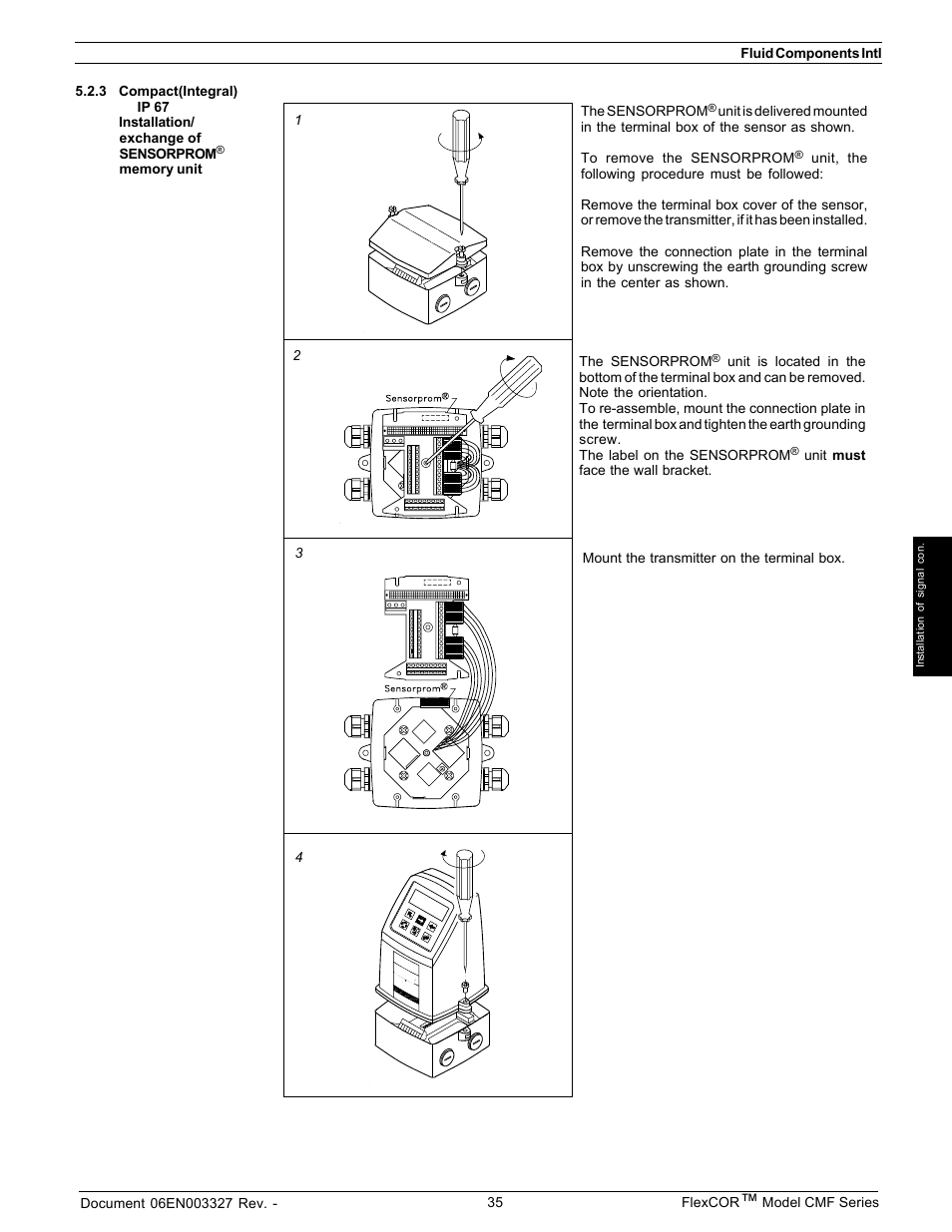 Fluid Components International CMF Series Manual Installation of Electronics User Manual | Page 5 / 14