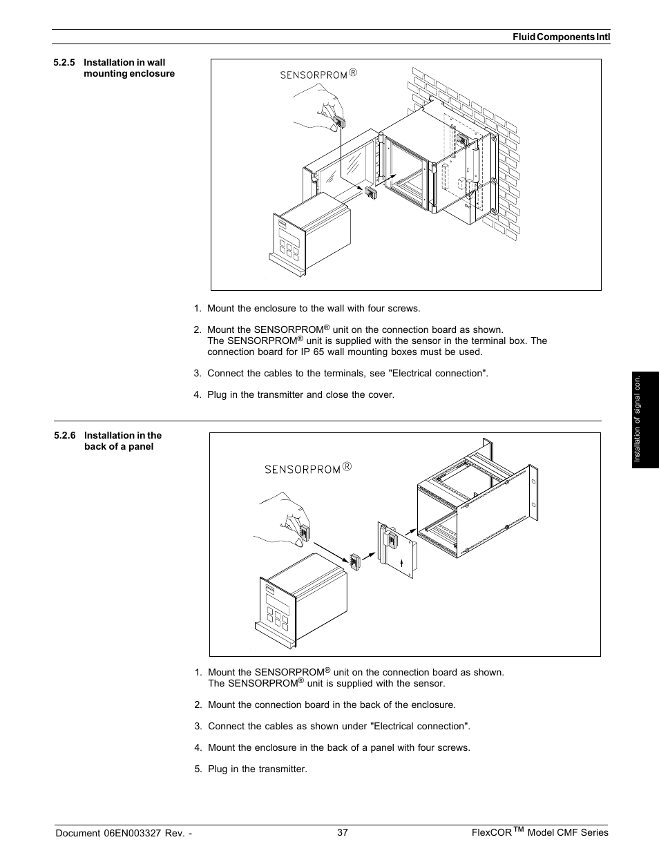 Fluid Components International CMF Series Manual Installation of Electronics User Manual | Page 7 / 14