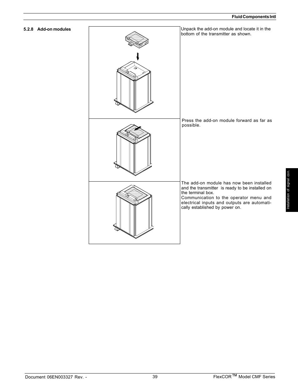 Fluid Components International CMF Series Manual Installation of Electronics User Manual | Page 9 / 14