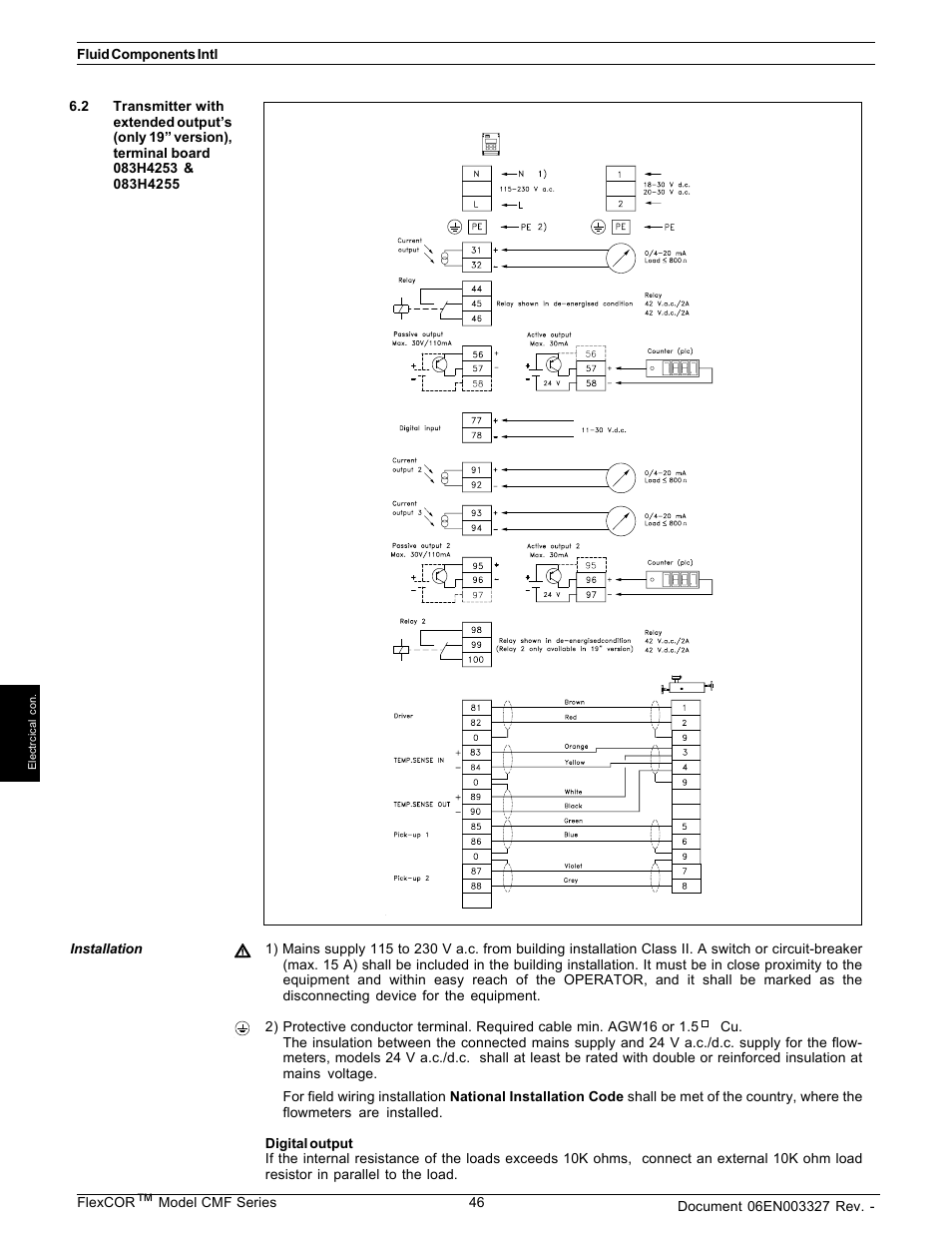 Fluid Components International CMF Series Manual Wiring Diagrams User Manual | Page 2 / 6