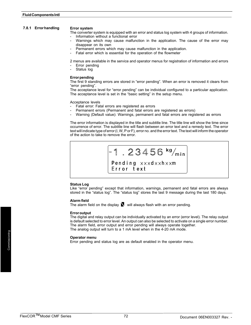 Fluid Components International CMF Series Manual Electronics Setup and Menus User Manual | Page 22 / 25