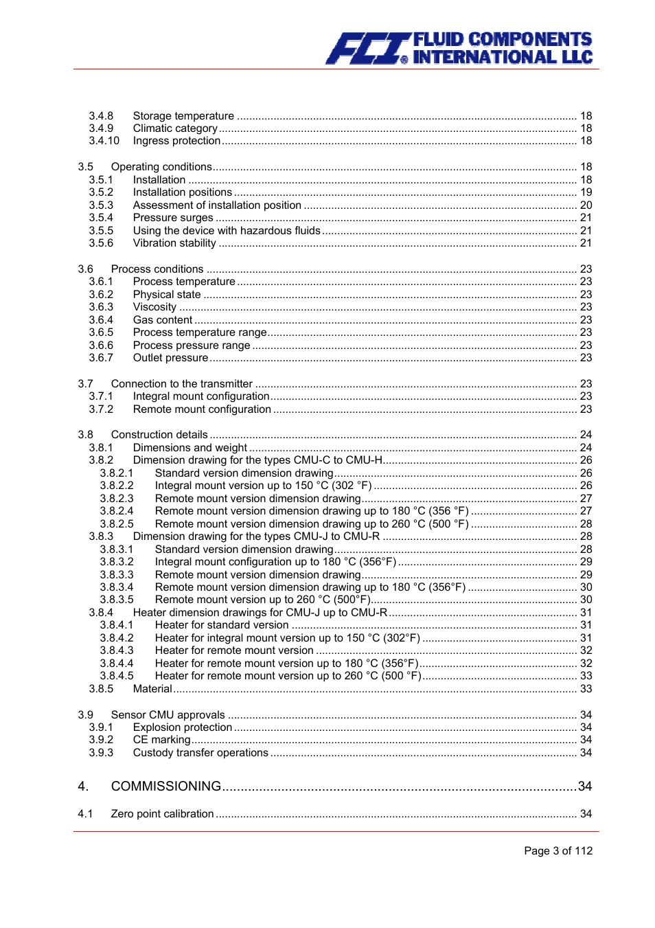 Fluid Components International CMU User Manual | Page 3 / 112