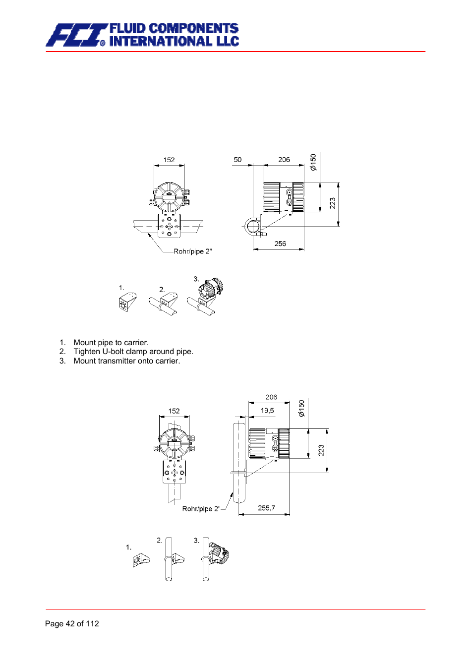 Construction details, Type of construction/dimensions | Fluid Components International CMU User Manual | Page 42 / 112