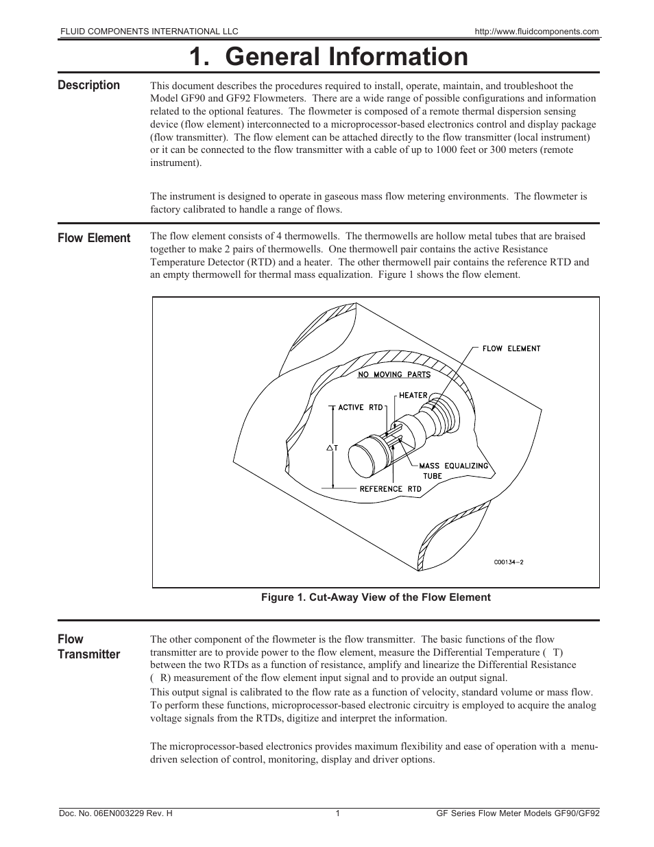 Chapter 1 ~ general information, General information | Fluid Components International GF90_GF92 User Manual | Page 5 / 102