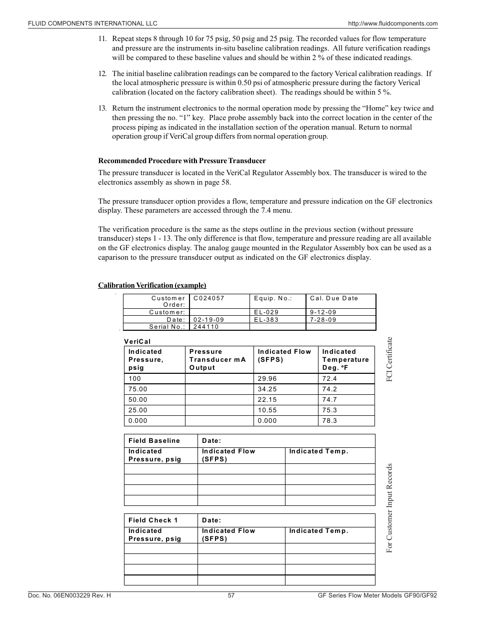 Fluid Components International GF90_GF92 User Manual | Page 61 / 102