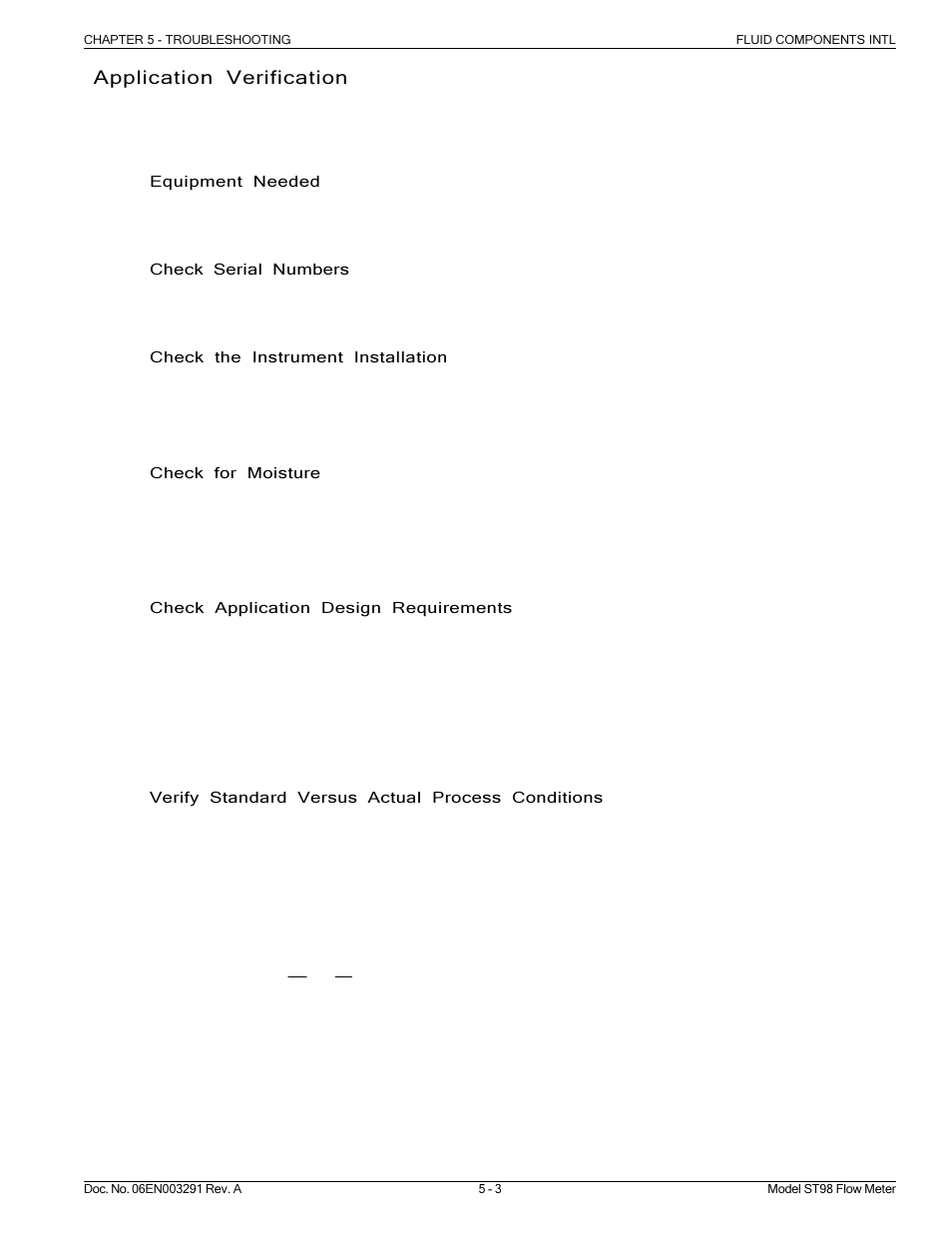 Application verification | Fluid Components International ST98 Manual Troubleshooting User Manual | Page 3 / 10