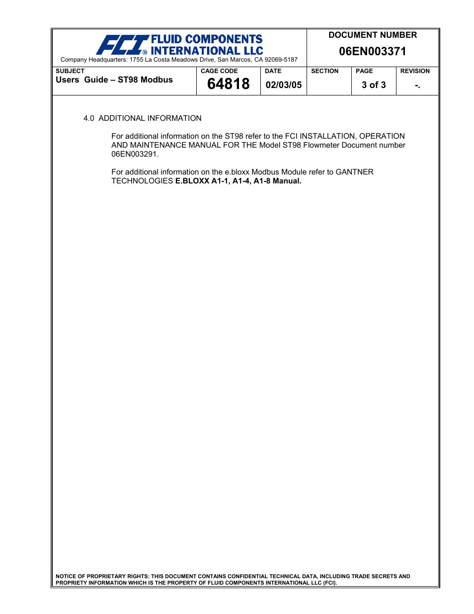 Fluid Components International ST98 Modbus Module ebloxx A1-1 User Manual | Page 3 / 3