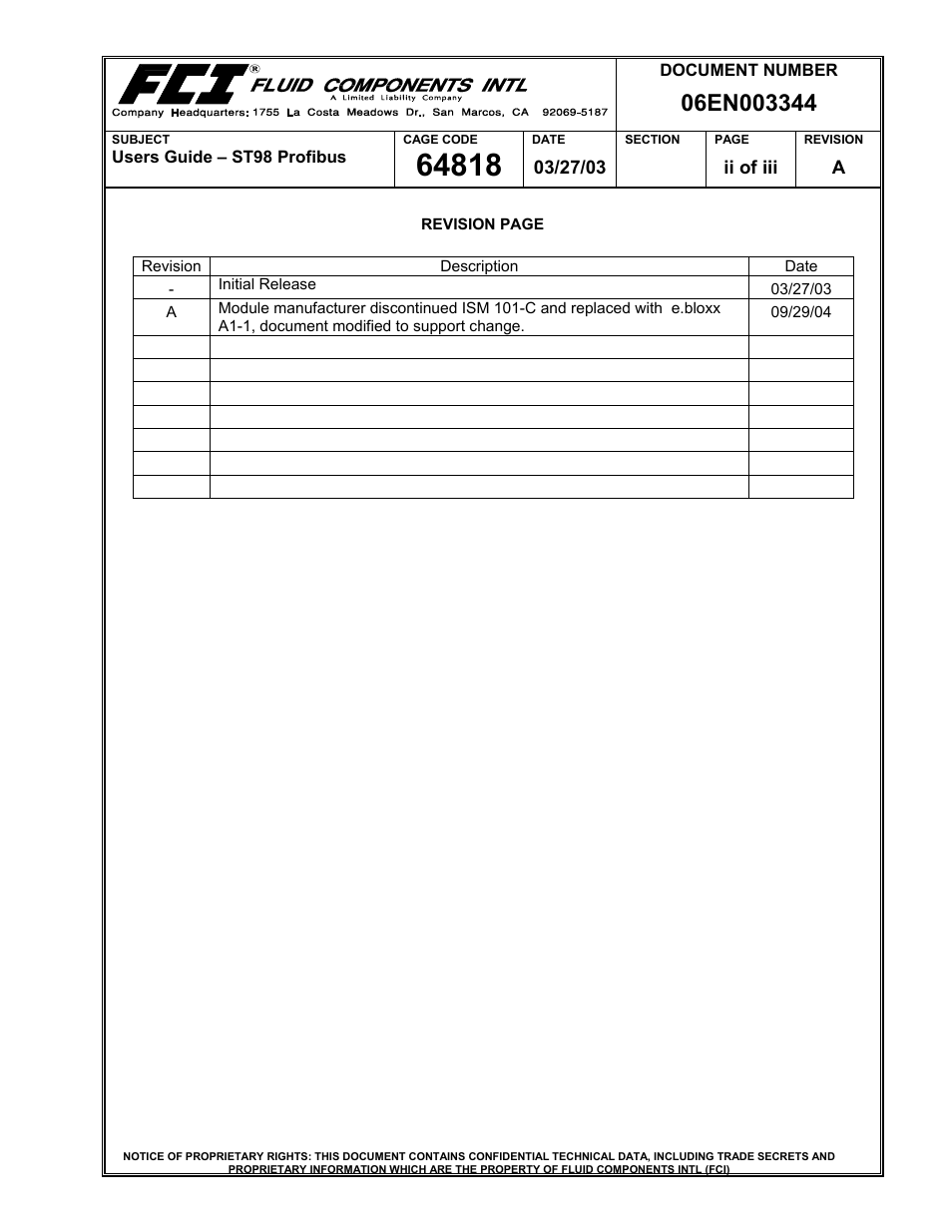 Fluid Components International ST98 Profibus C101-U Module User Manual | Page 2 / 6