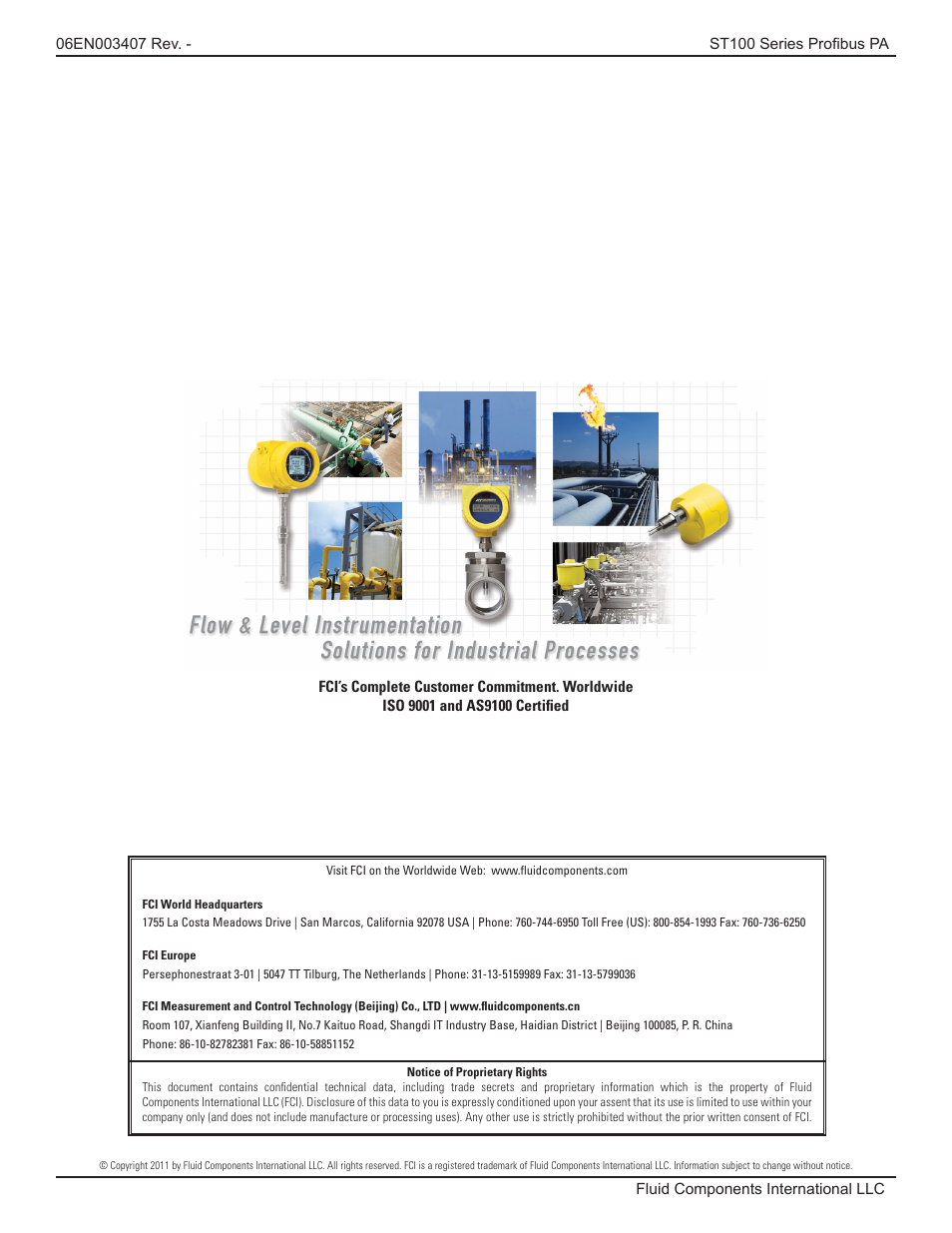 Fluid Components International ST100 Series PROFIBUS PA User Manual | Page 36 / 36