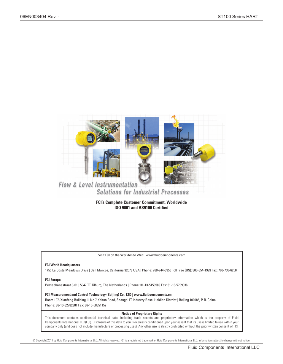 Fluid Components International ST100 Series HART User Manual | Page 28 / 28