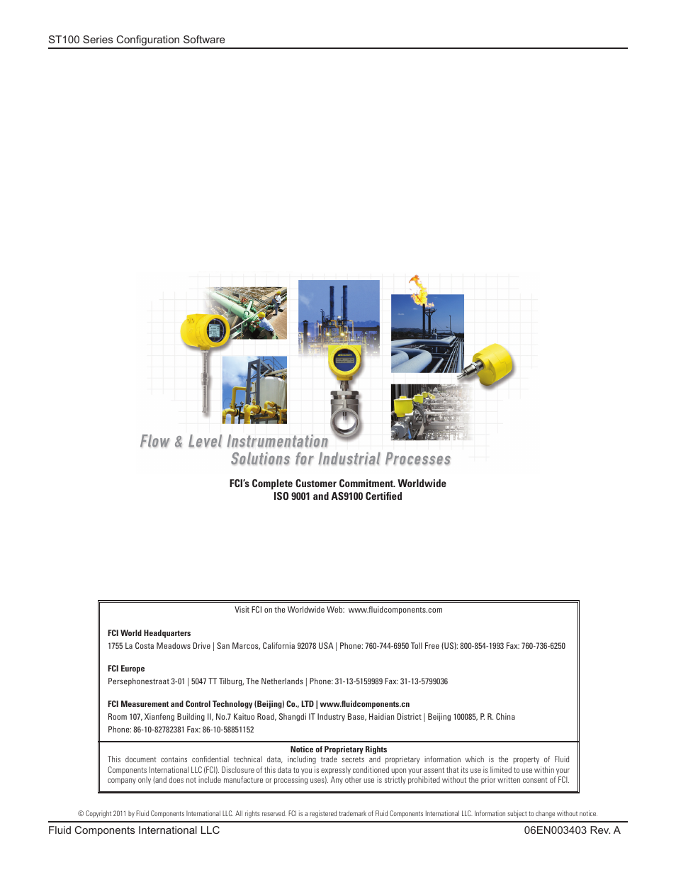 Fluid Components International ST100 Series Configuration Software User Manual | Page 20 / 20