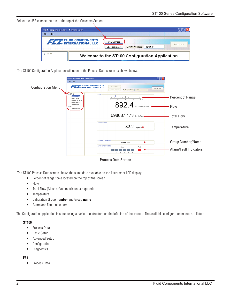 Fluid Components International ST100 Series Configuration Software User Manual | Page 6 / 20