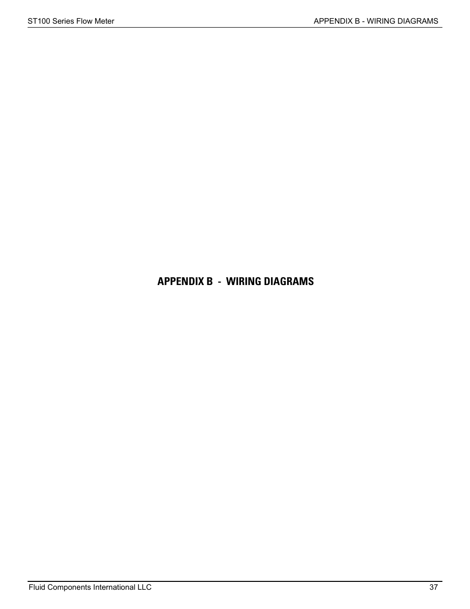 Appendix b - wiring diagrams | Fluid Components International ST100 Series User Manual | Page 41 / 64