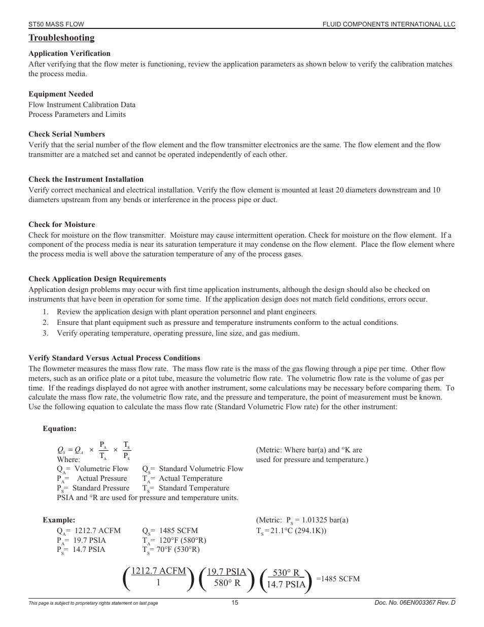 Troubleshooting | Fluid Components International ST50 User Manual | Page 15 / 36