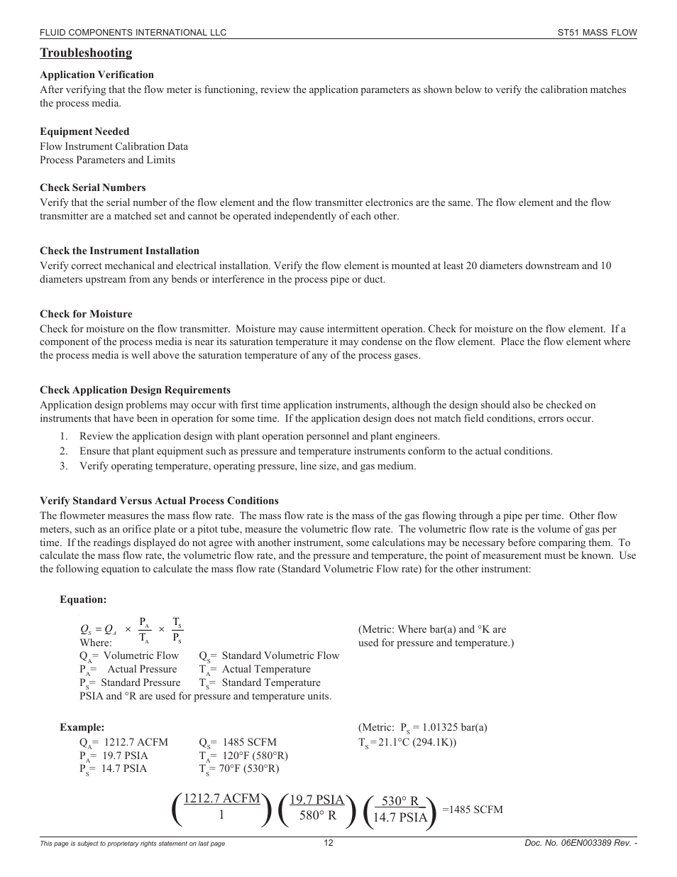 Troubleshooting | Fluid Components International ST51 User Manual | Page 12 / 40