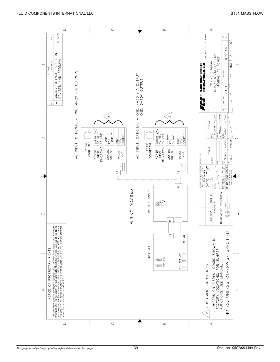 Wiring - ac / integral [019944 | Fluid Components International ST51 User Manual | Page 30 / 40