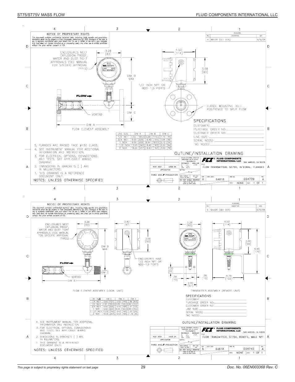 St75v - integral flanged and remote male npt | Fluid Components International ST75_ST75V User Manual | Page 29 / 40