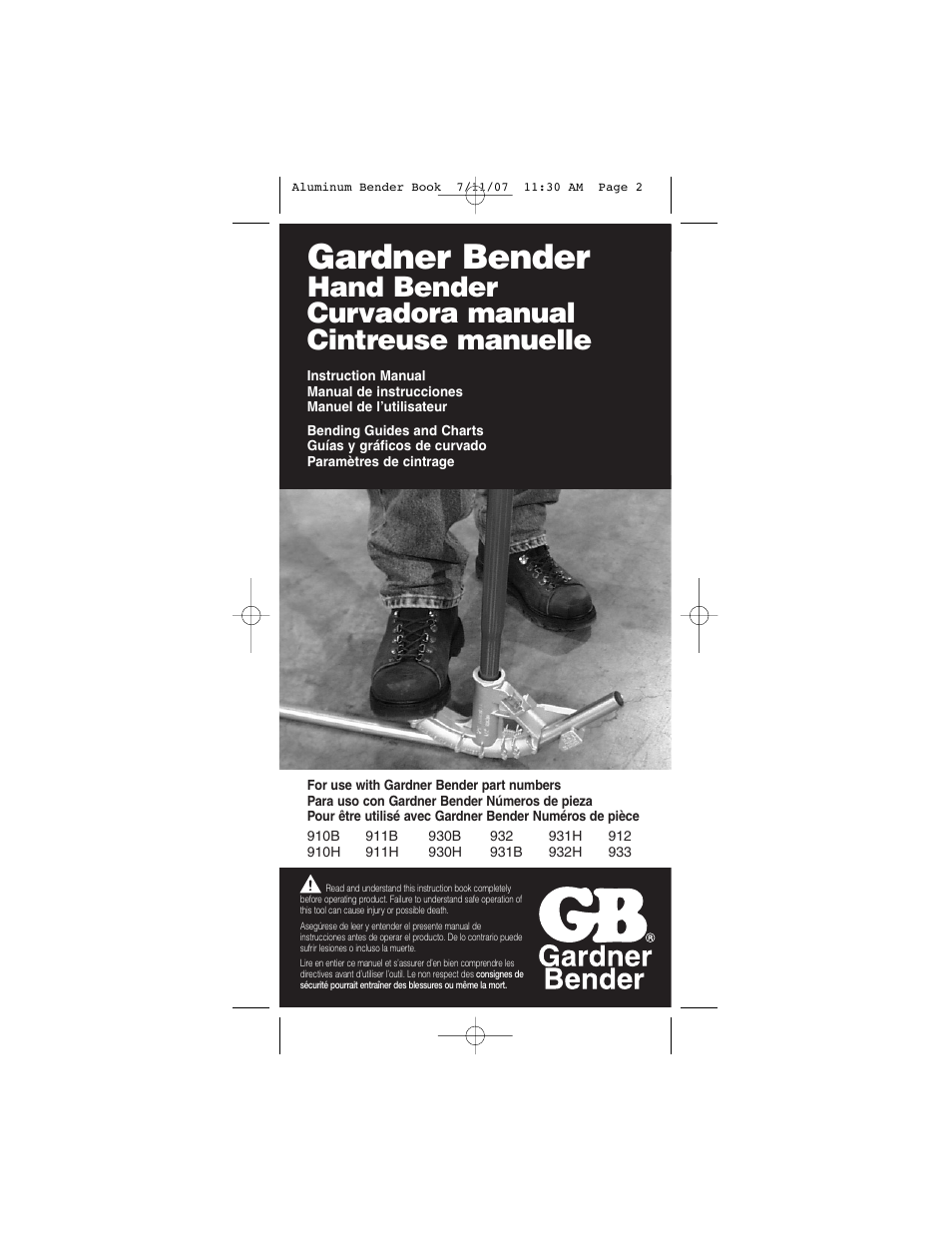 Gardner Bender Hand Bend Guide User Manual | 28 pages
