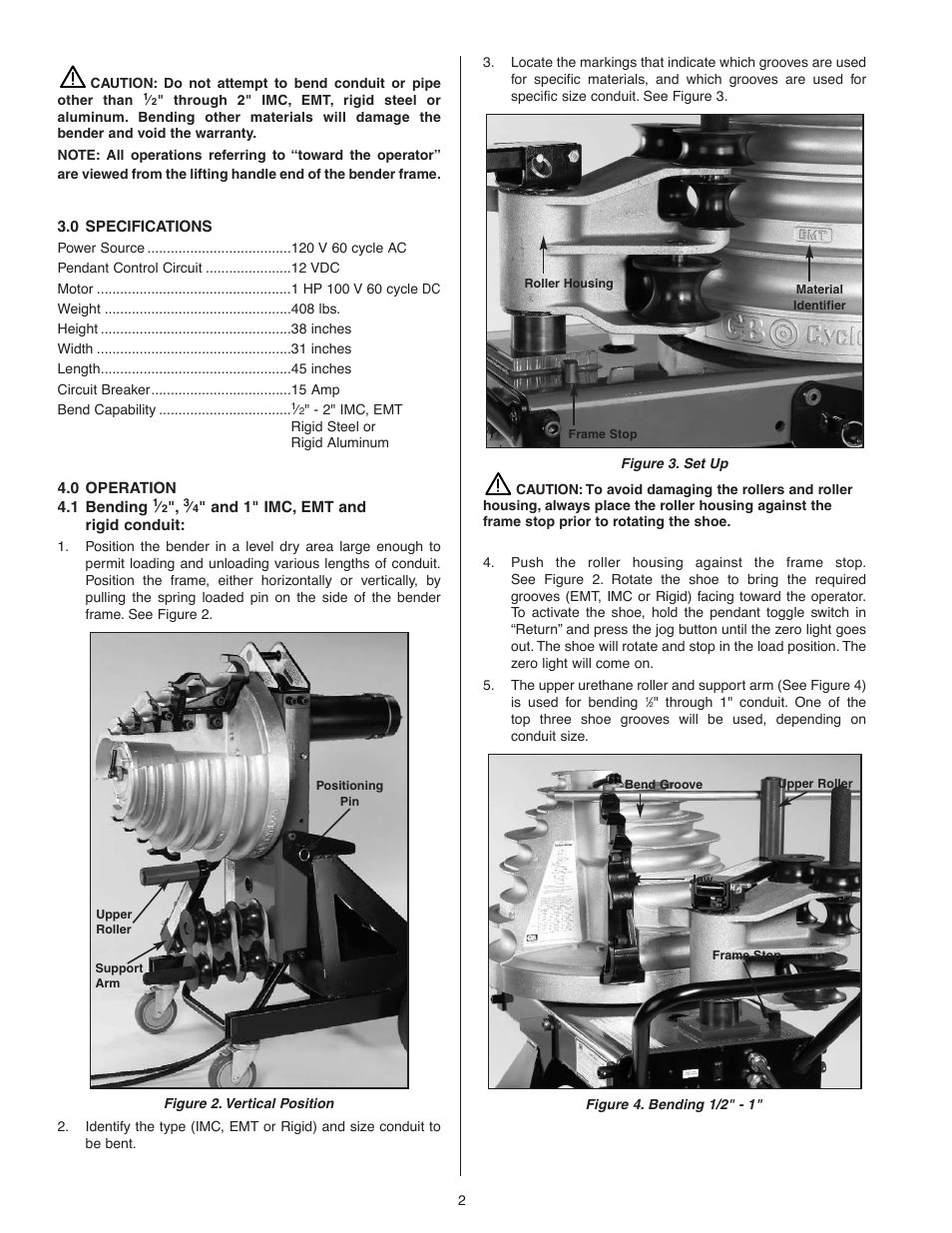 Gardner Bender B2000 Series J Cyclone Bender User Manual | Page 2 / 6